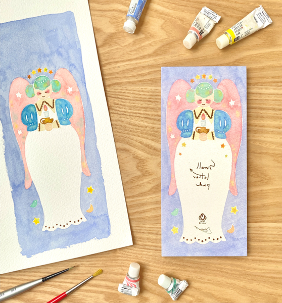 ツクルヒトタチ博~スタンプで彩るクリスマスとお正月~ 京都伊勢丹 Isetan とりどり工房 大貫かおり 一筆箋〈てんしさま〉