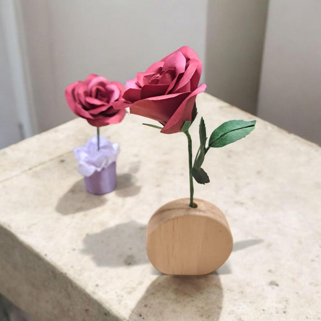 紙で作るバラのワークショップ　一輪挿しver AtelierNerine